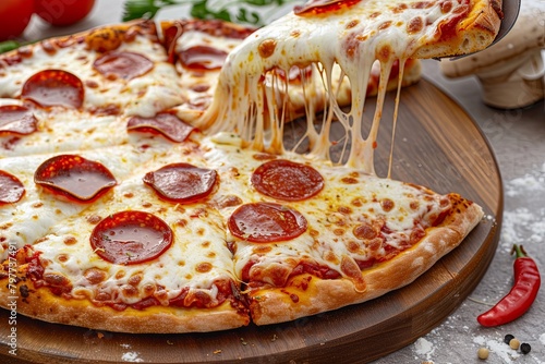Stretchy Mozzarella Cheese & Pepperoni Pizzeria Delight - Gooey Goodness Baked Fast!