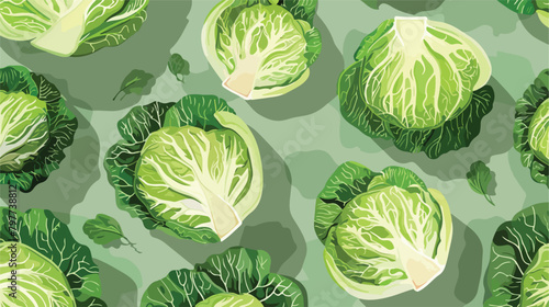 Pieces of fresh savoy cabbage on color background Vec