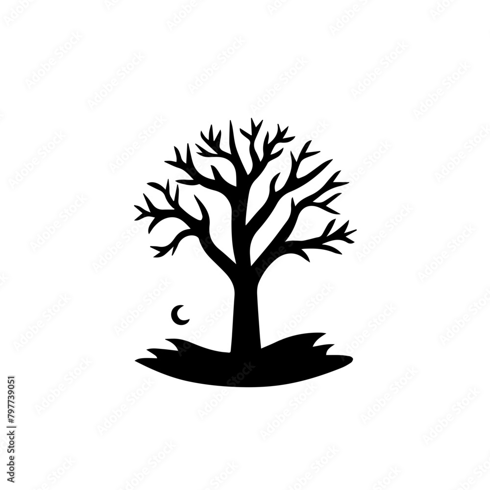 Simple tree icon, black and white logo, simple minimalism, elegant design Simple tree icon, black and white logo, simple minimalism, elegant design