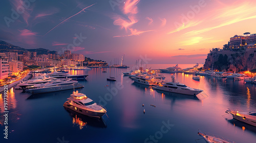  Monaco Marina, with luxurious boats and clear waters