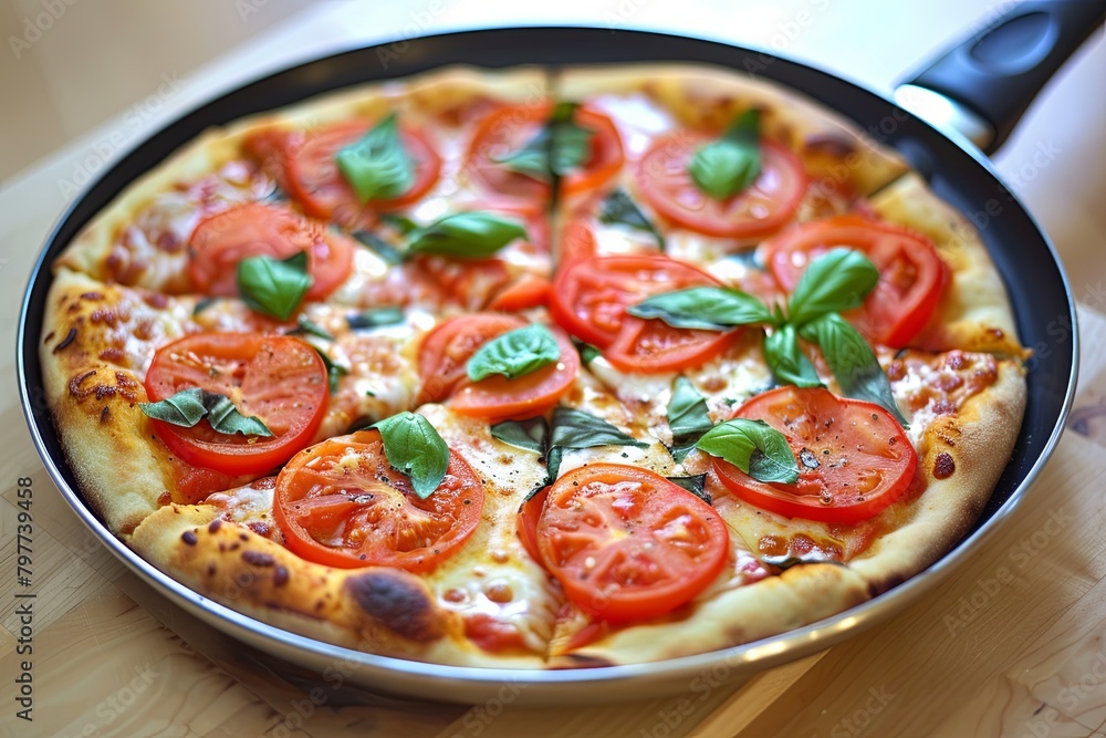 Quick Snack Sizzling: Fresh tomatoes and basil pizza, Top-Notch Delight! Quick Snack Sizzling: Fresh tomatoes and basil pizza, Top-Notch Delight!