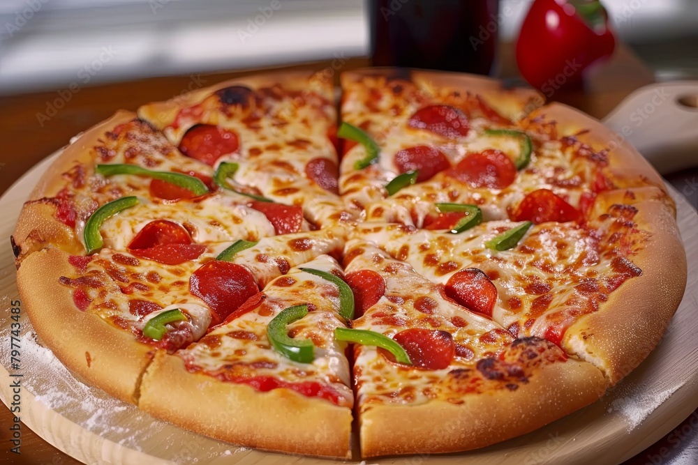 Fast and Delicious Pizza Snack Idea: Cheesy Delight on Wooden Board