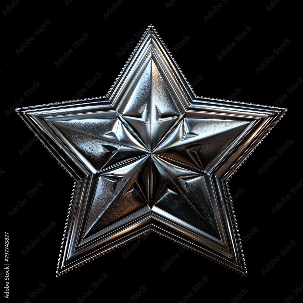 Obraz premium a silver star with a black background with Roanoke Star in the background