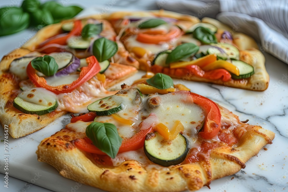 Freshly Baked Pizza with Garden Vegetable Toppings - A Rustic & Cozy Indulgence Freshly Baked Pizza with Garden Vegetable Toppings - A Rustic & Cozy Indulgence