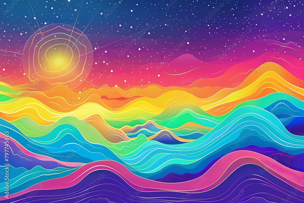 Psychedelic Vibe: Vibrant Rainbow Dance Party Gradient Psychedelic Vibe: Vibrant Rainbow Dance Party Gradient