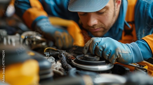 auto mechanic working in auto repair service