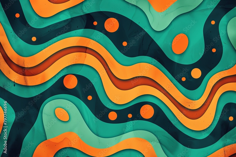Dynamic Teal and Orange Retro Music Cover Art: Vibrant Gradient Vintage Style with Psychedelic 80s Patterns Dynamic Teal and Orange Retro Music Cover Art: Vibrant Gradient Vintage Style with Psychedelic 80s Patterns