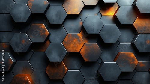 hexagonal dark grey background