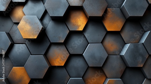 hexagonal dark grey background
