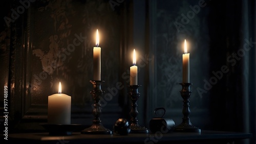 Romantic Atmosphere-Romantic Lighting With Candle, cinematic lighting, 