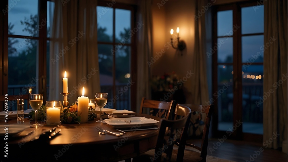 Romantic Atmosphere-Romantic Lighting With Candle, cinematic lighting, 