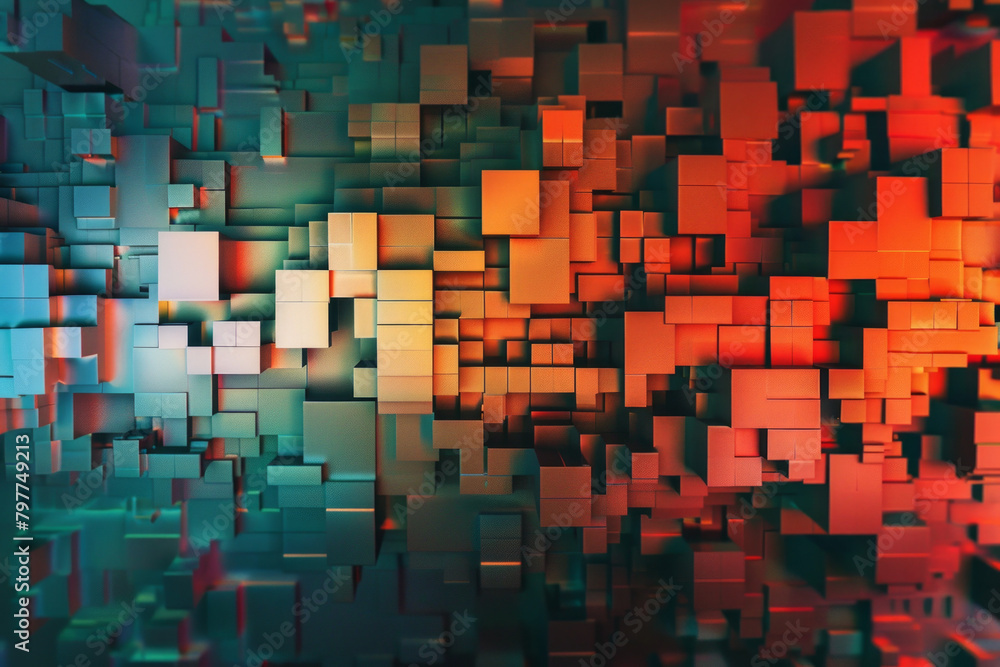 Texture resembling pixelated graphics, featuring square blocks and digital artifacts. Digital pixel textures offer a modern and tech-savvy backdrop Texture resembling pixelated graphics, featuring square blocks and digital artifacts. Digital pixel textures offer a modern and tech-savvy backdrop