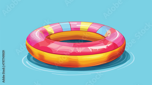 Inflatable ring on color background Vector illustration