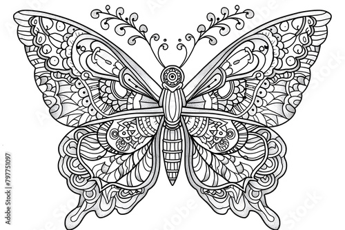 Educational Butterfly Coloring Page for Kids