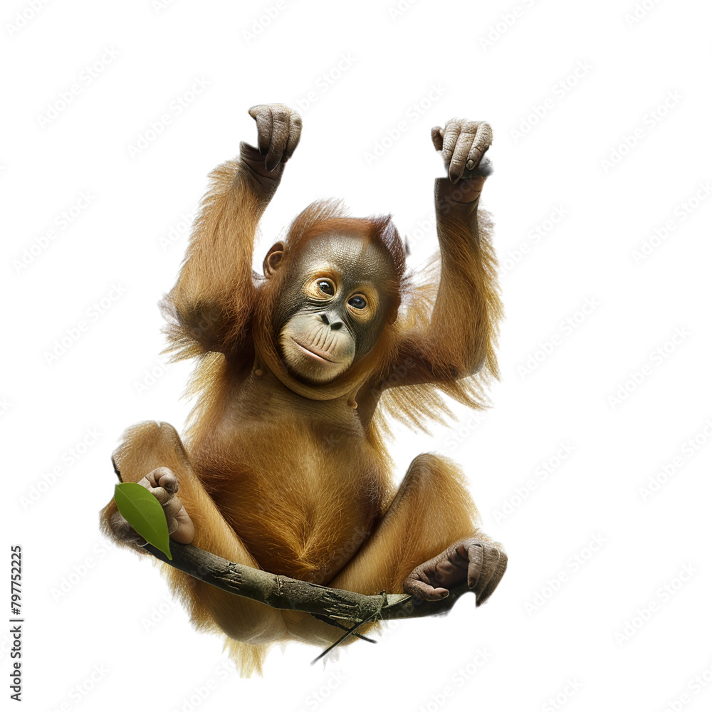 Naklejka premium monkey on white