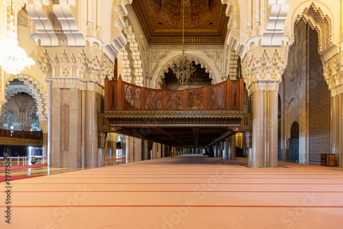 Interior of Hassan II Mosque in Casablanca photo