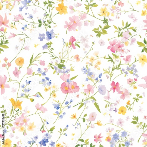 Vintage Floral Patterns: Blossoming Botanicals on Dark Background Vintage Floral Elegance. Design for background, graphic design, print, poster, interior, packaging paper