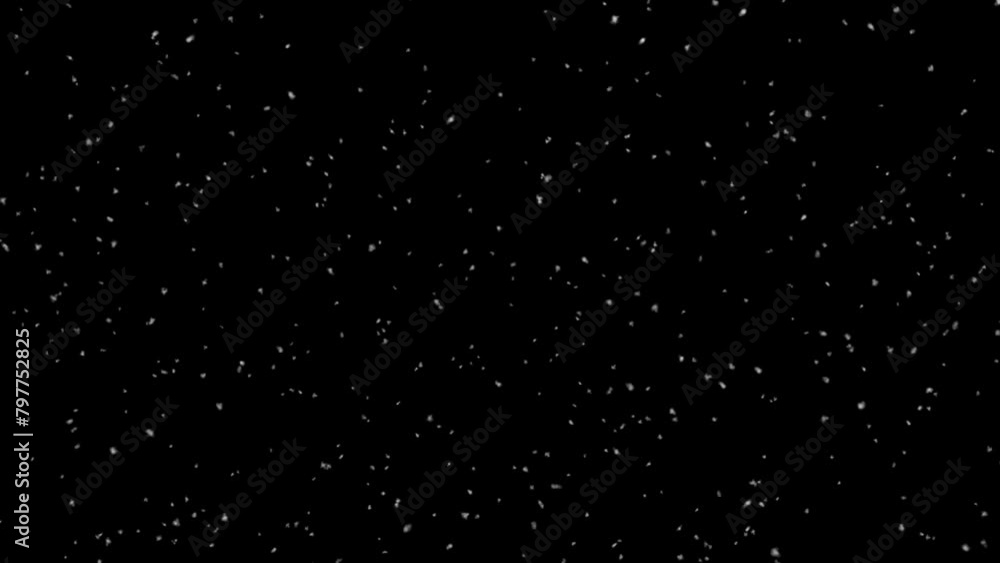 Falling Snow Animation on a Black Background. Winter Season. 4K Falling Snow Animation on a Black Background. Winter Season. 4K