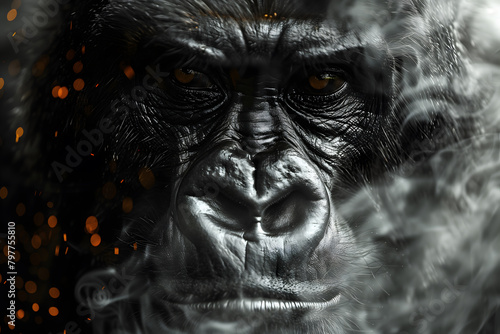 portrait of a gorilla, close-up