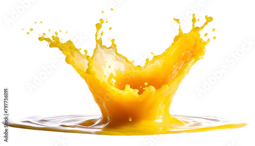 Realistic splashing orange juice