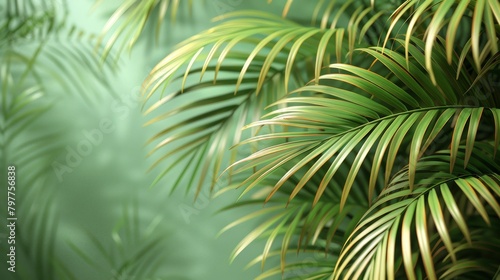 Palm leaves pattern   light yellow background