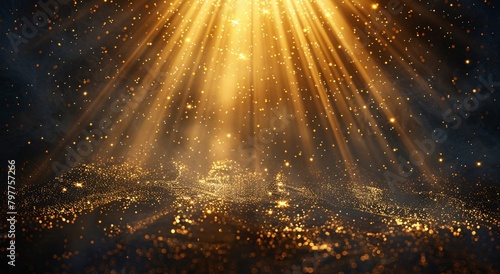a gold light shining through the air