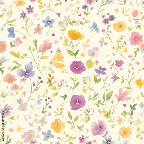 Wallpaper Mural Serene Watercolor Succulent Garden Pattern for Tranquil Design Vintage Floral Elegance: Timeless Garden Illustration. Design for background, graphic design, print, poster, interior, packaging paper Torontodigital.ca