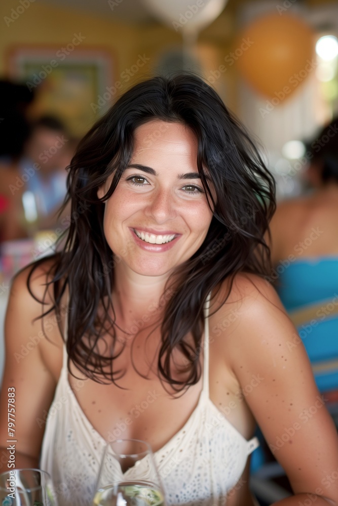 a woman is sitting in front of a table filled with food a woman is sitting in front of a table filled with food