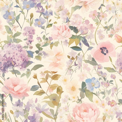 Wallpaper Mural Pastel Succulent Garden Illustration - Vibrant Botanical Artwork Vintage Floral Elegance: Timeless Garden Illustration. Design for background, graphic design, print, poster, interior, packaging paper Torontodigital.ca