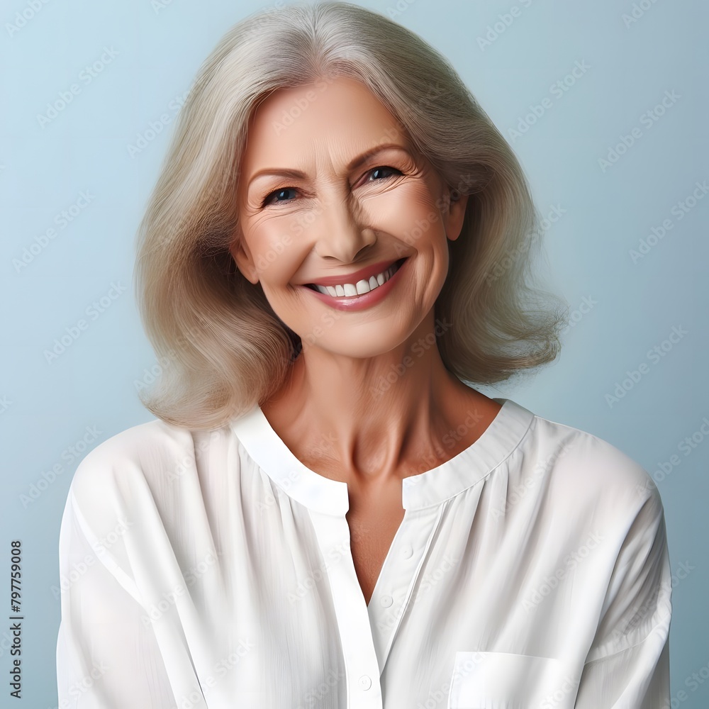 senior woman smiling happily. Generative ai
senior woman smiling happily. Generative ai