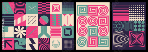 Abstract geo art pattern composition vector illustration