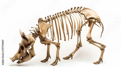 Pig skeleton on white background. Animal skeleton model concept © Vahram