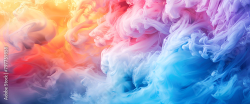 Colorful clouds of smoke of different colors on a black background, Magical dream, nature backdrop and spiritual holiday concept Dreamy surreal sky as abstract art, fantasy pastel colours background,