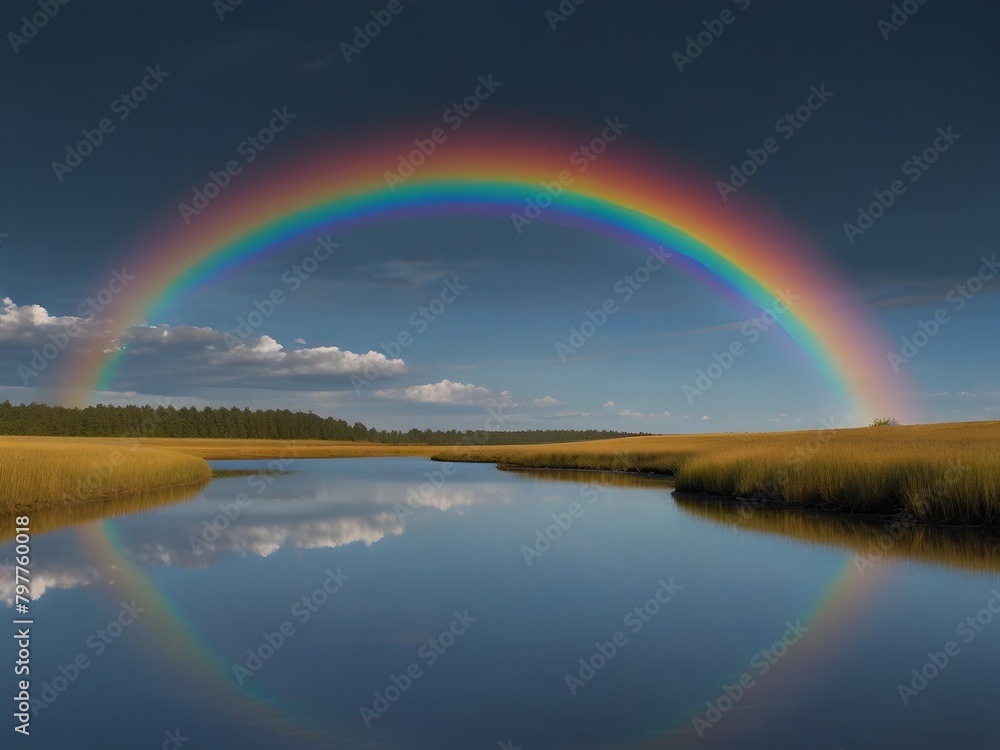 rainbow over the lake