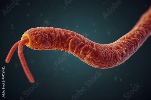
3d illustration of helicobacter pylori bacterium
 photo