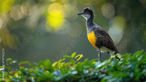 African Wattled Lapwing, (Vanellus senegallus) Also As The Senegal Wattled Lover. Bird In The Habitat, Wildlife Nature - Generative AI photo