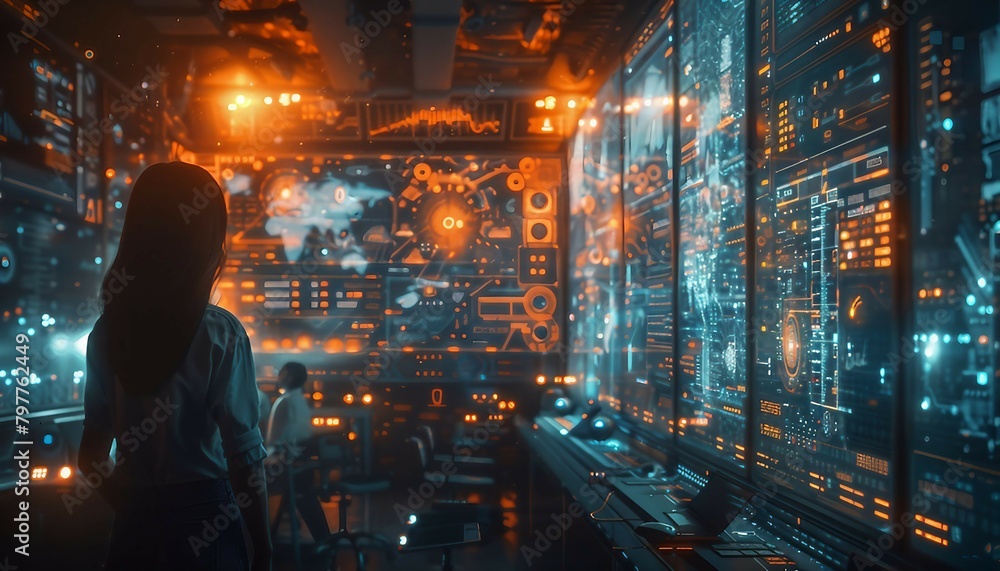 Time Warp Workspace, futuristic office environment where AI assistants manage time seamlessly. Time Warp Workspace, futuristic office environment where AI assistants manage time seamlessly.