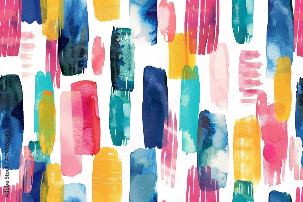 Seamless pattern of watercolor brushes