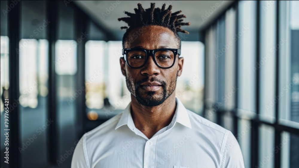 Dark-skinned guy with short dreadlocks. Dark-skinned guy with short dreadlocks.