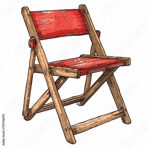Illustration of a deck chair on a white background. Vector.
