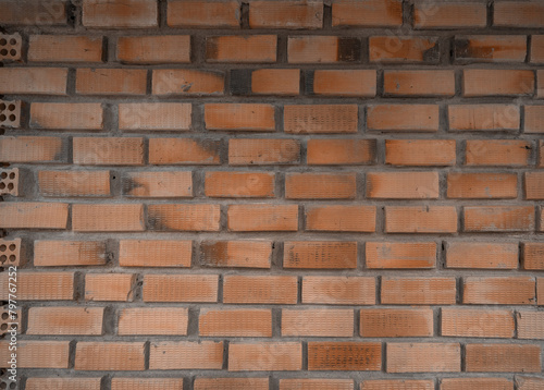 Brick wall pattern surface texture. Close-up of interior material for design decoration background © tampatra
