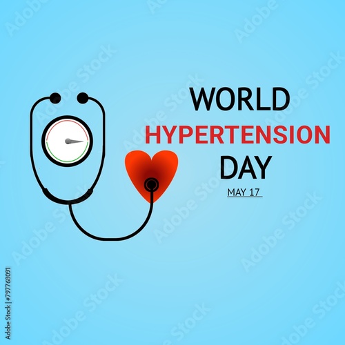 World hypertension day concept with red heart illustration 
