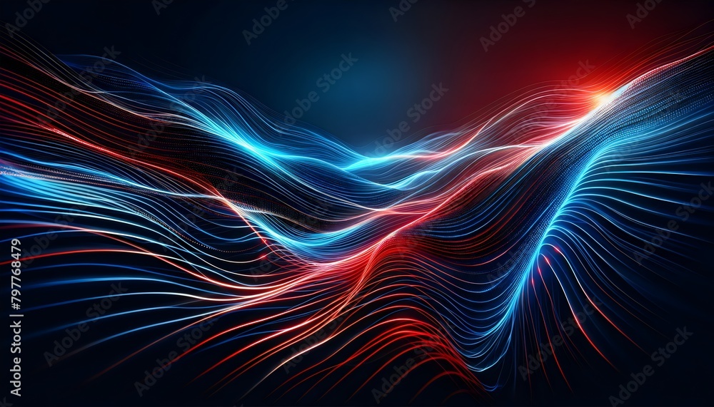 an abstract digital artwork featuring flowing lines in vibrant blue and red colors that give the impression of electricity or neon light movement an abstract digital artwork featuring flowing lines in vibrant blue and red colors that give the impression of electricity or neon light movement