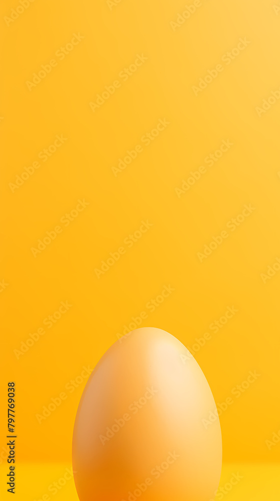 A yellow egg, smooth and round