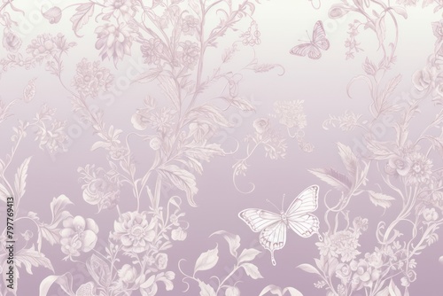 Solid toile wallpaper with butterfly and flower pattern backgrounds blackboard.