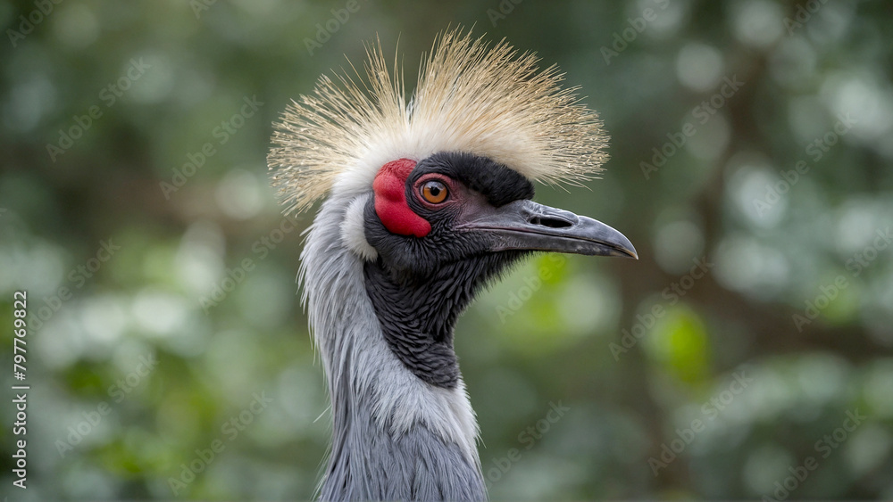 Fototapeta premium grey crowned crane, close-up