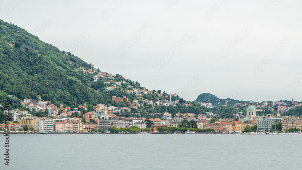 Landscape with Lake Como timelapse, Lombardy, Italy