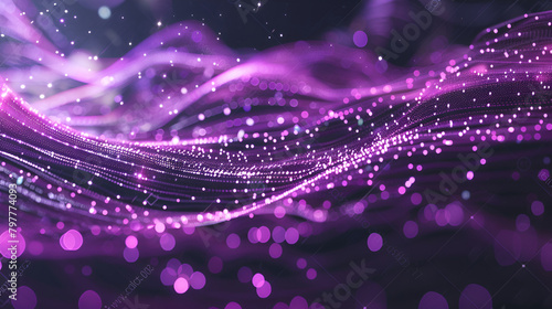 Abstract technology glowing wave background,Blue and Pink Background With Lines and Dots,Technological background. A wave of musical particles intertwined with dots and lines. Internet explorer