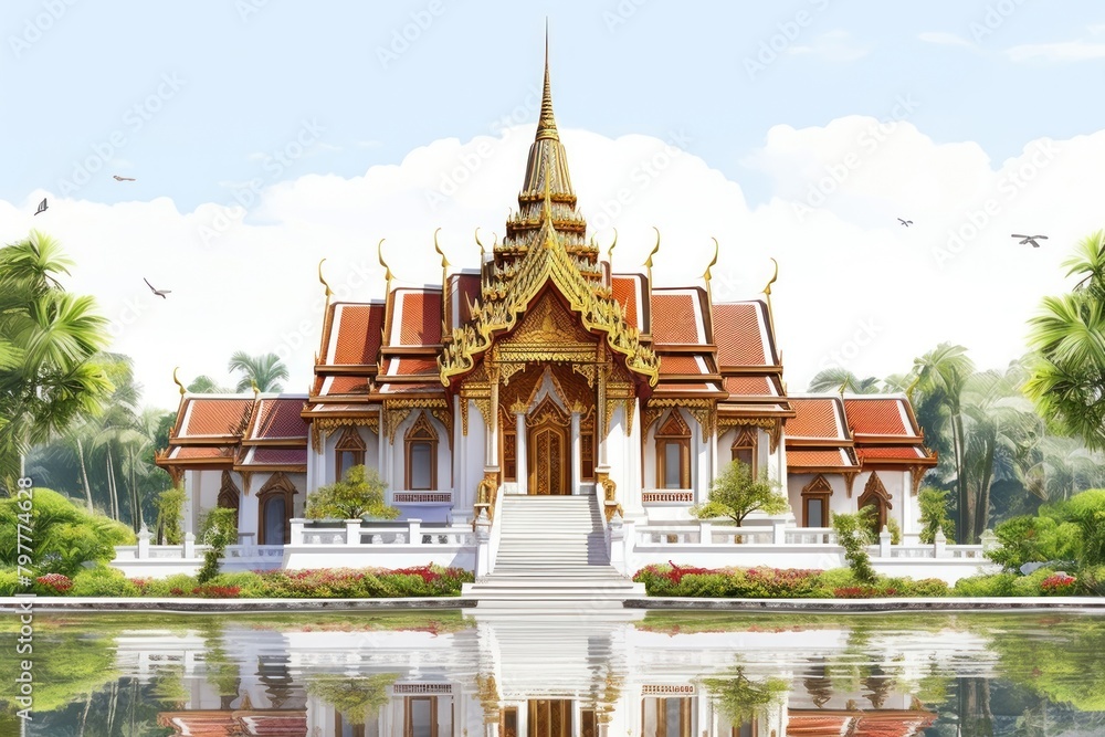 Fototapeta premium Thai Temple temple architecture building.
