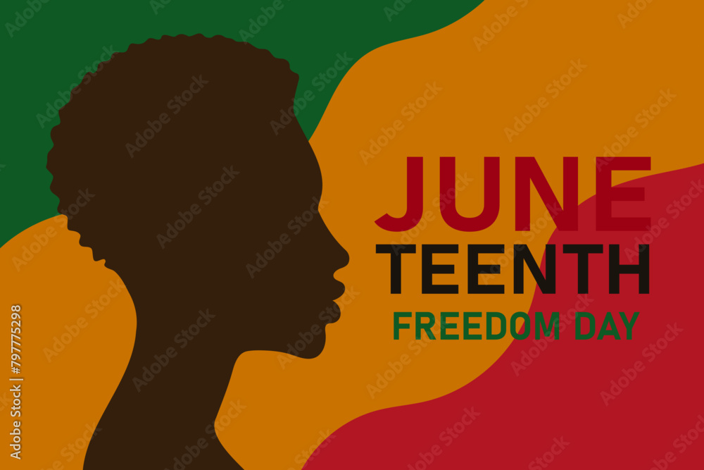 Juneteenth Independence Day. Freedom or Emancipation day. Banner, poster, background. Vector illustration